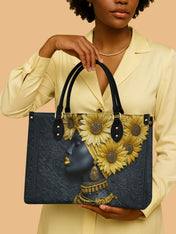 Sunflower Majesty Premium Leather Handbag QR0XD336