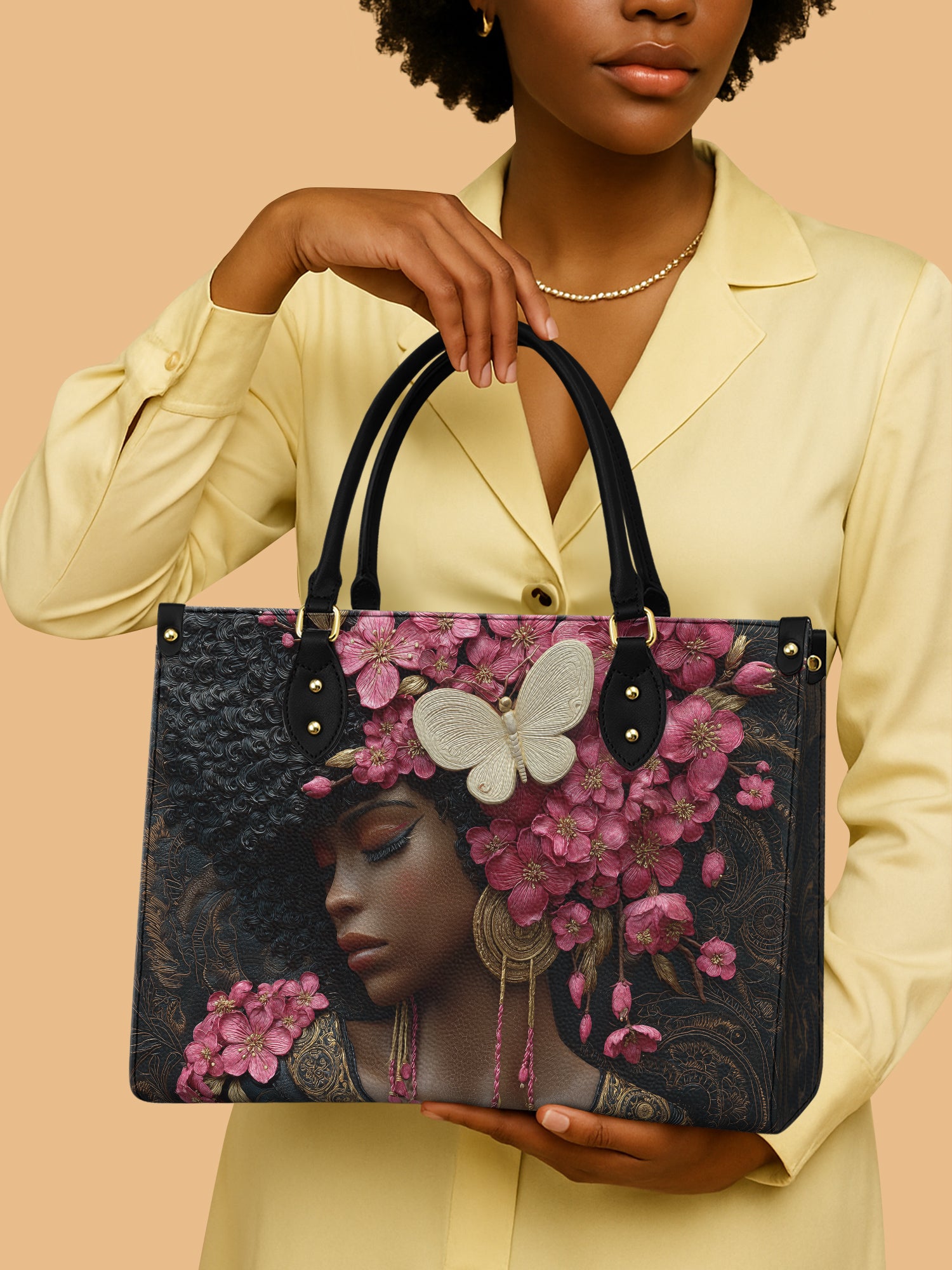 Blossom Queen Premium Leather Handbag QR0HH056