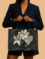 Ivory Lily Goddess Premium Leather Handbag QR0XD334