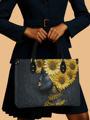 Sunflower Majesty Premium Leather Handbag QR0XD336