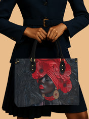 Crimson Poppy Crown Premium Leather Handbag QR0XD332