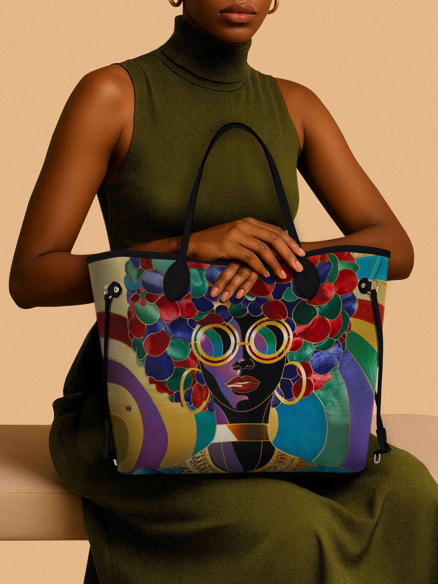 Afro Luxe Spiral Classic Shopper Tote QR0XD413