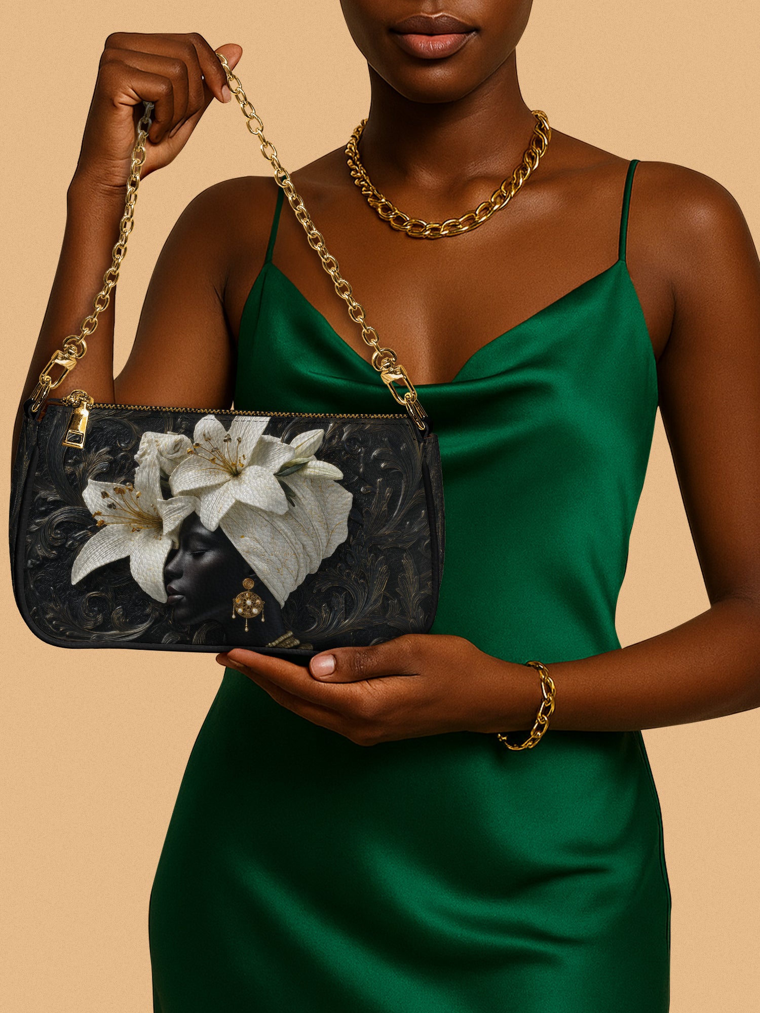 Ivory Lily Goddess Classic Zip Pochette QR0XD342