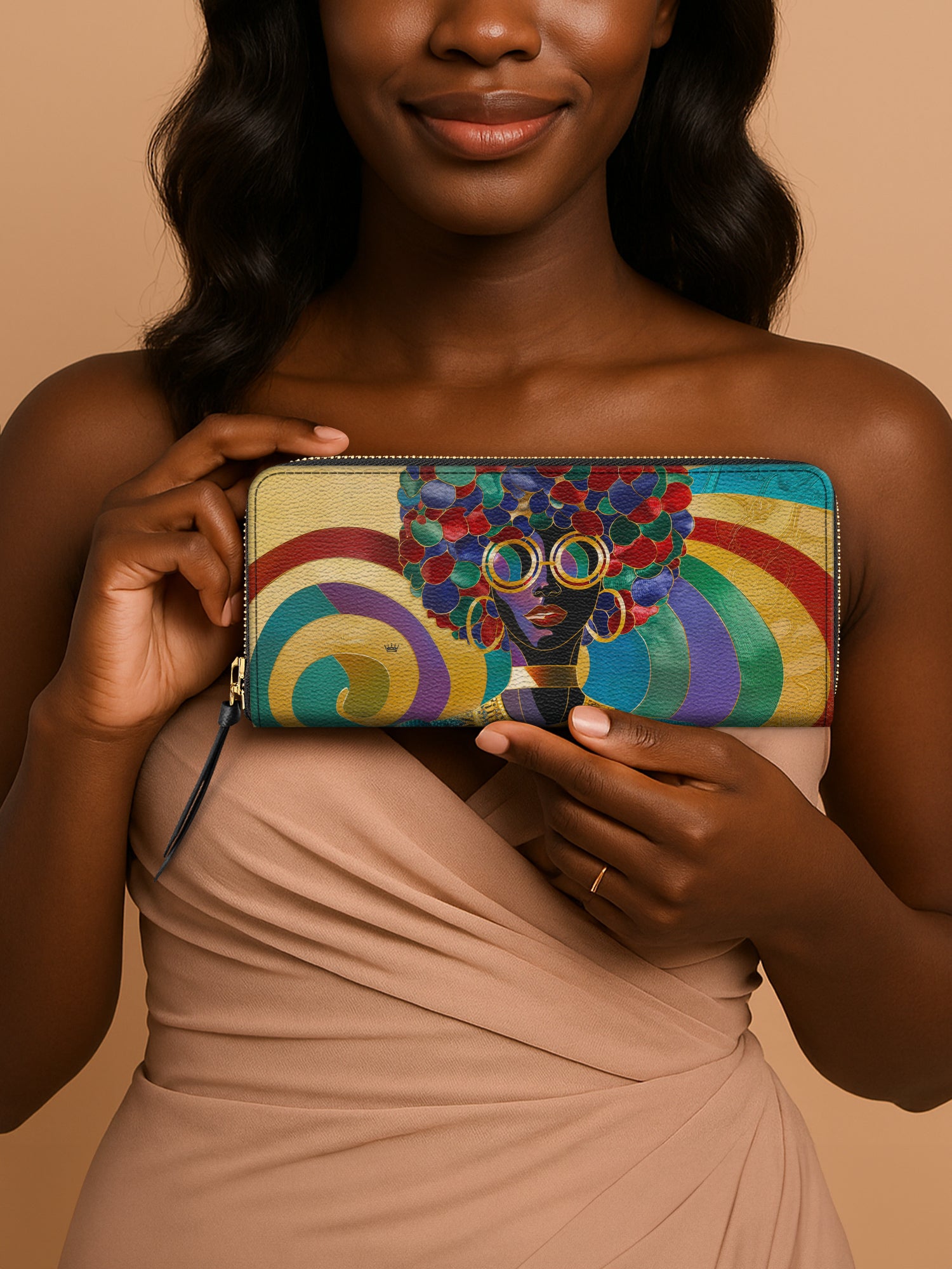 Afro Luxe Spiral Slimline Zippy Wallet QR0XD425