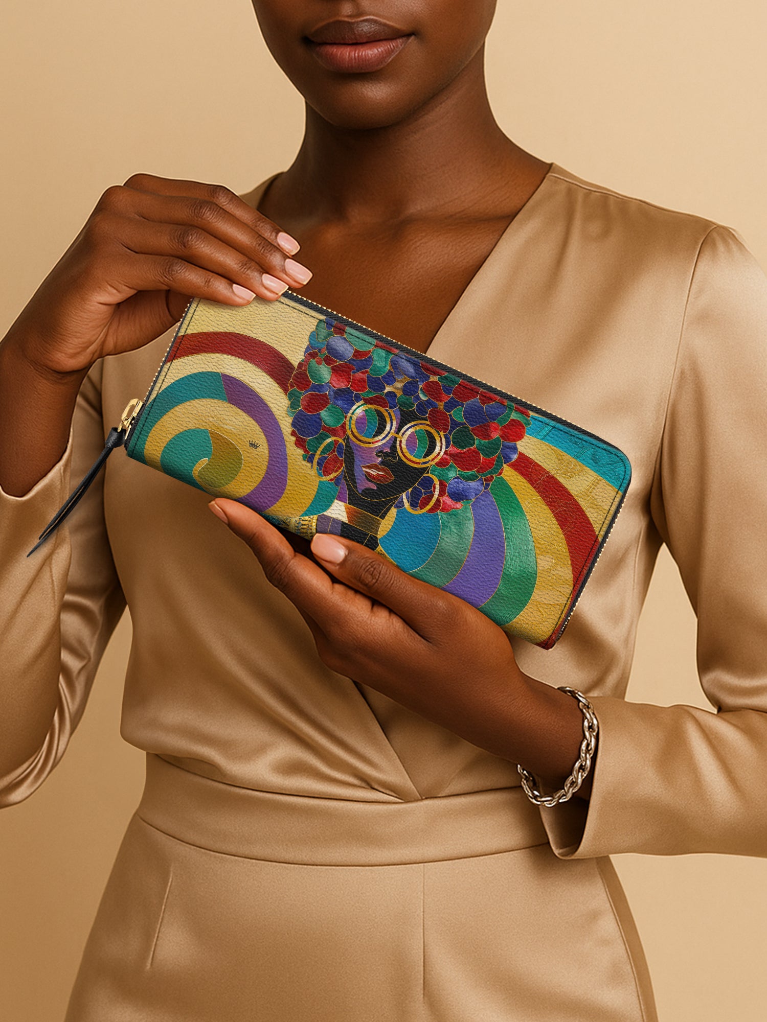 Afro Luxe Spiral Slimline Zippy Wallet QR0XD425