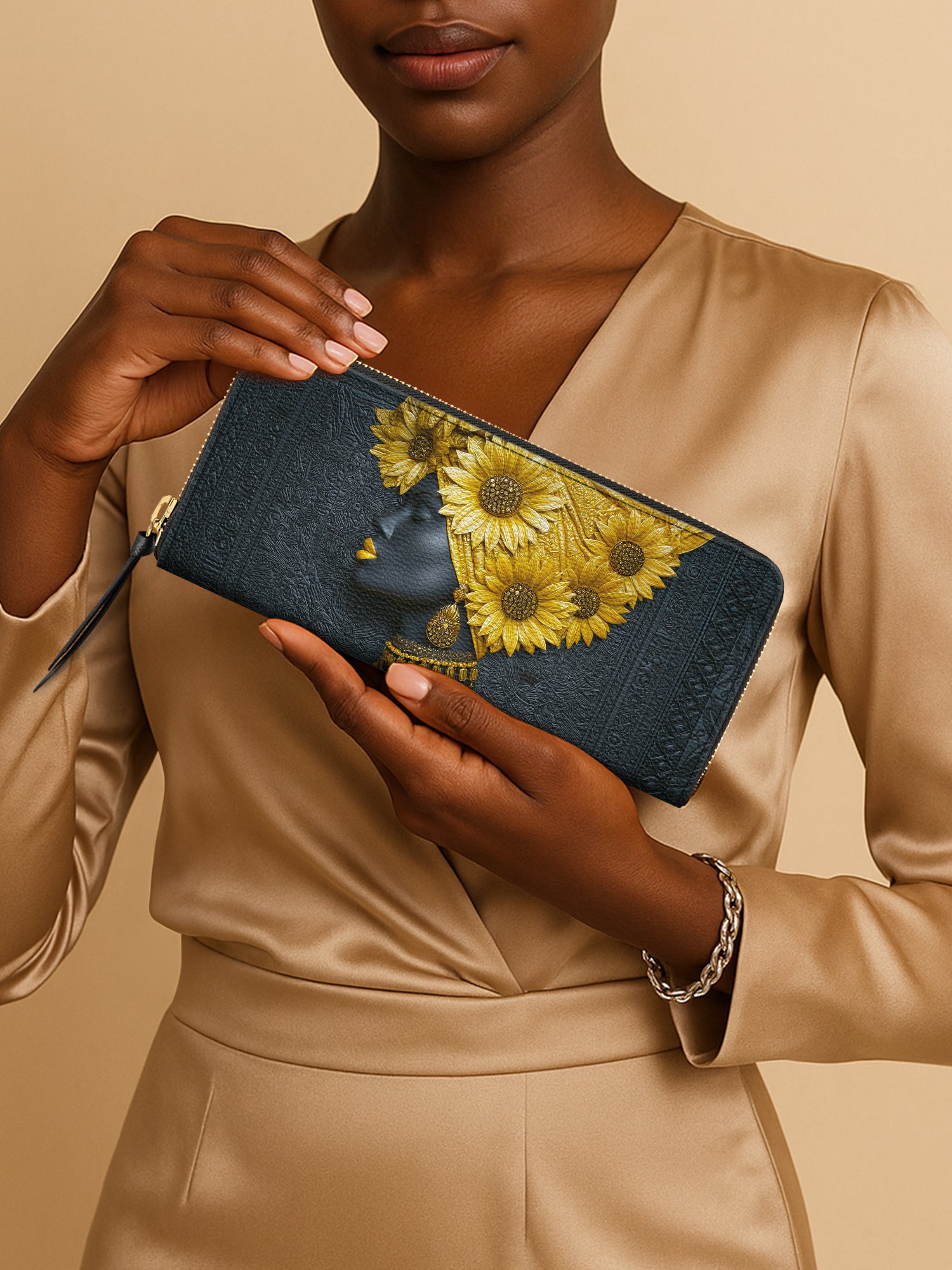 Sunflower Majesty Slimline Zippy Wallet QR0XD352