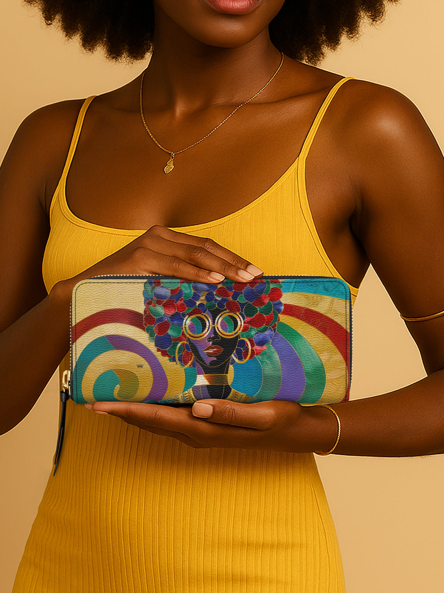 Afro Luxe Spiral Slimline Zippy Wallet QR0XD425