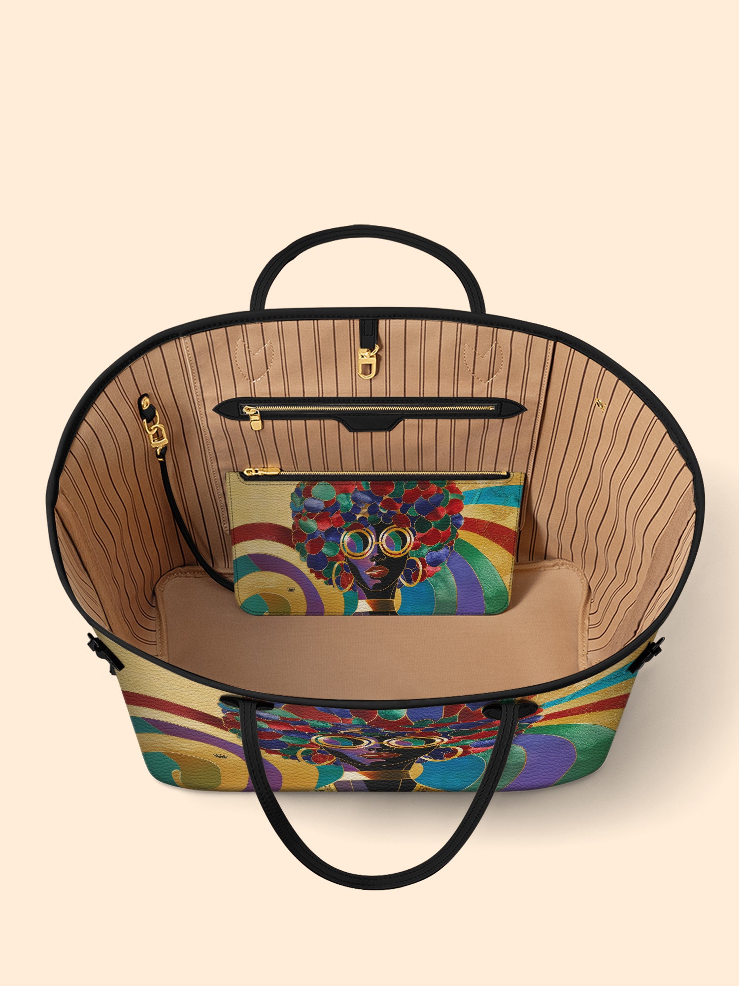 Afro Luxe Spiral Classic Shopper Tote QR0XD413