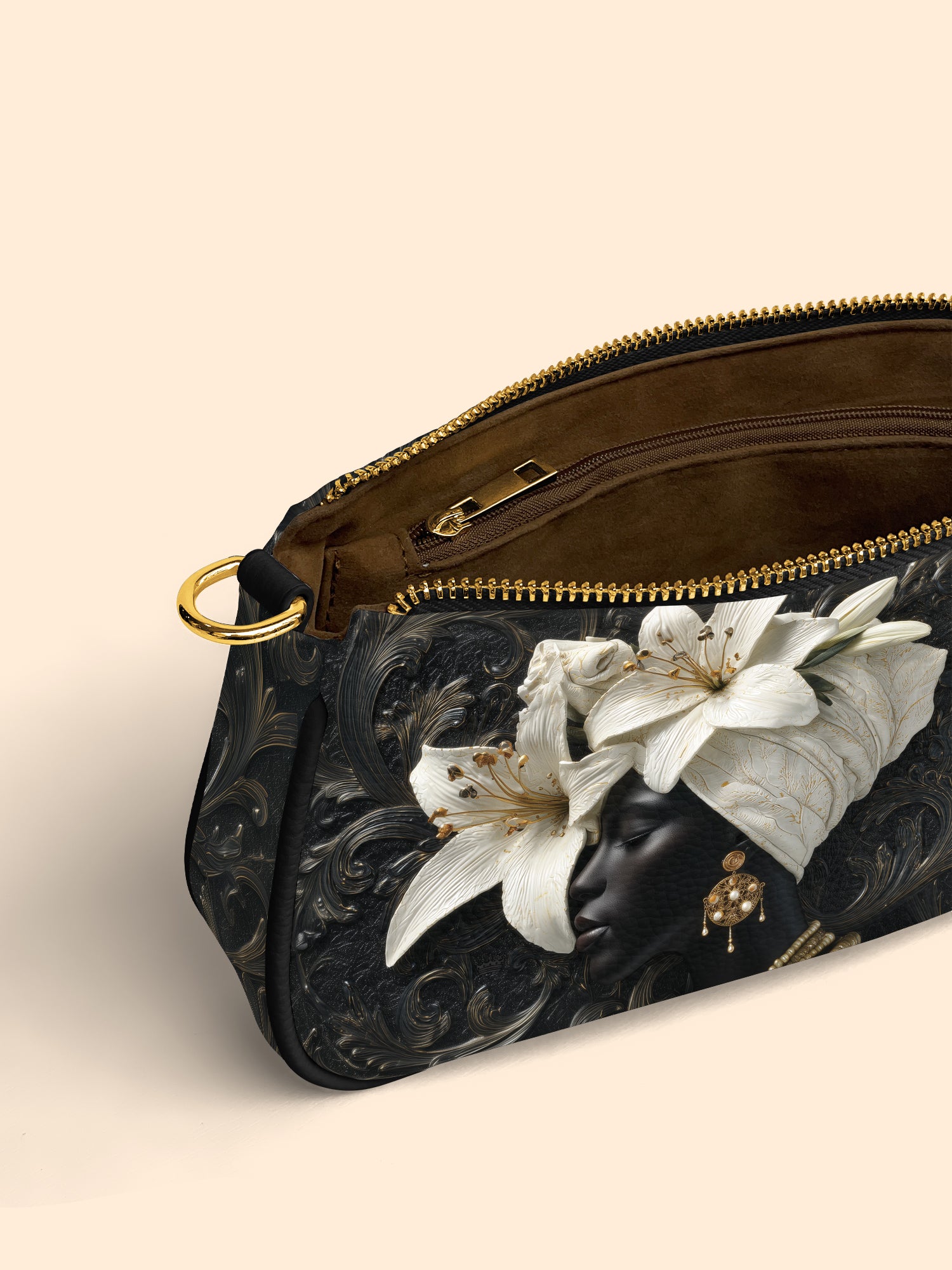 Ivory Lily Goddess Classic Zip Pochette QR0XD342