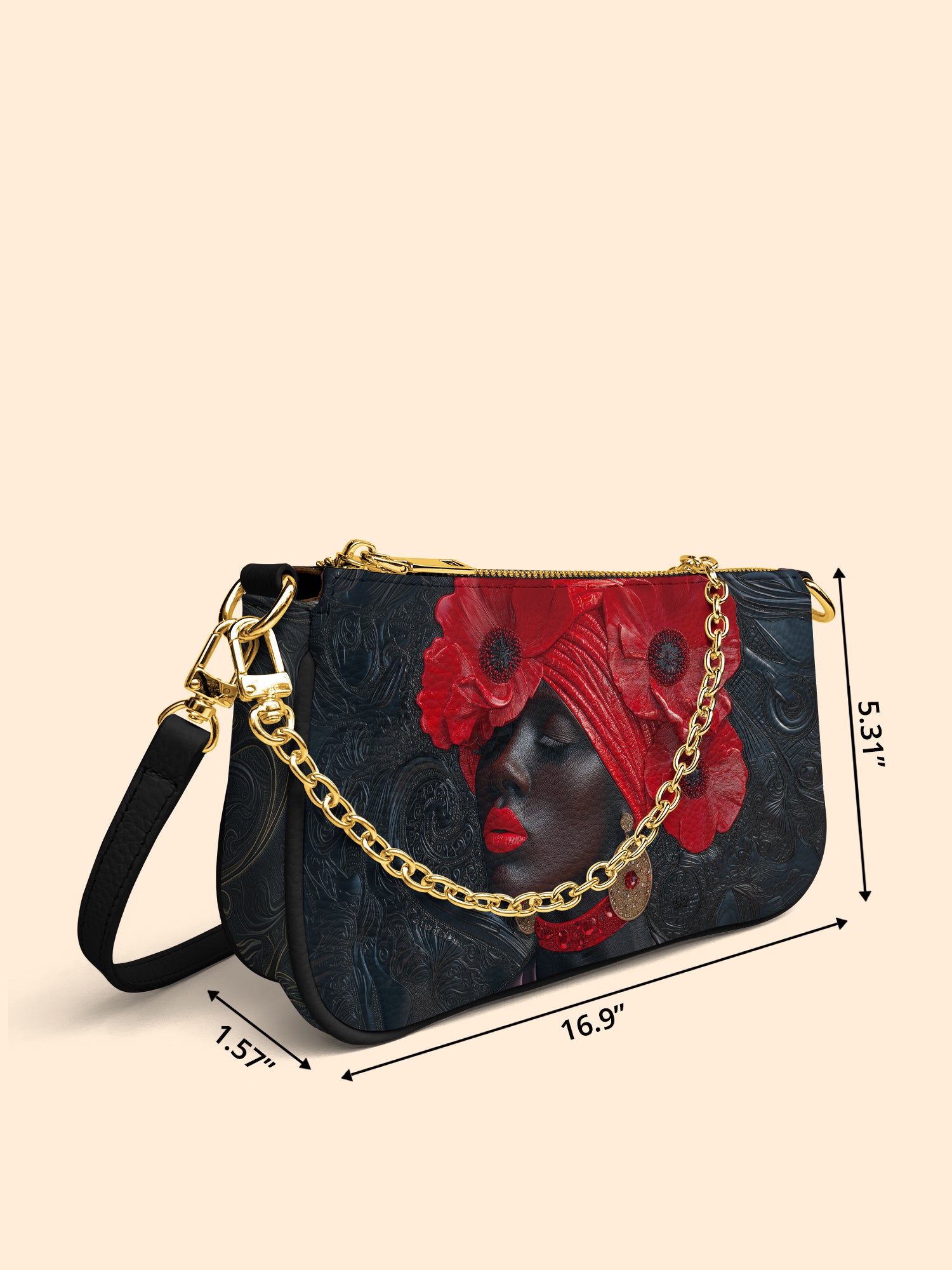 Crimson Poppy Crown Classic Zip Pochette QR0XD340