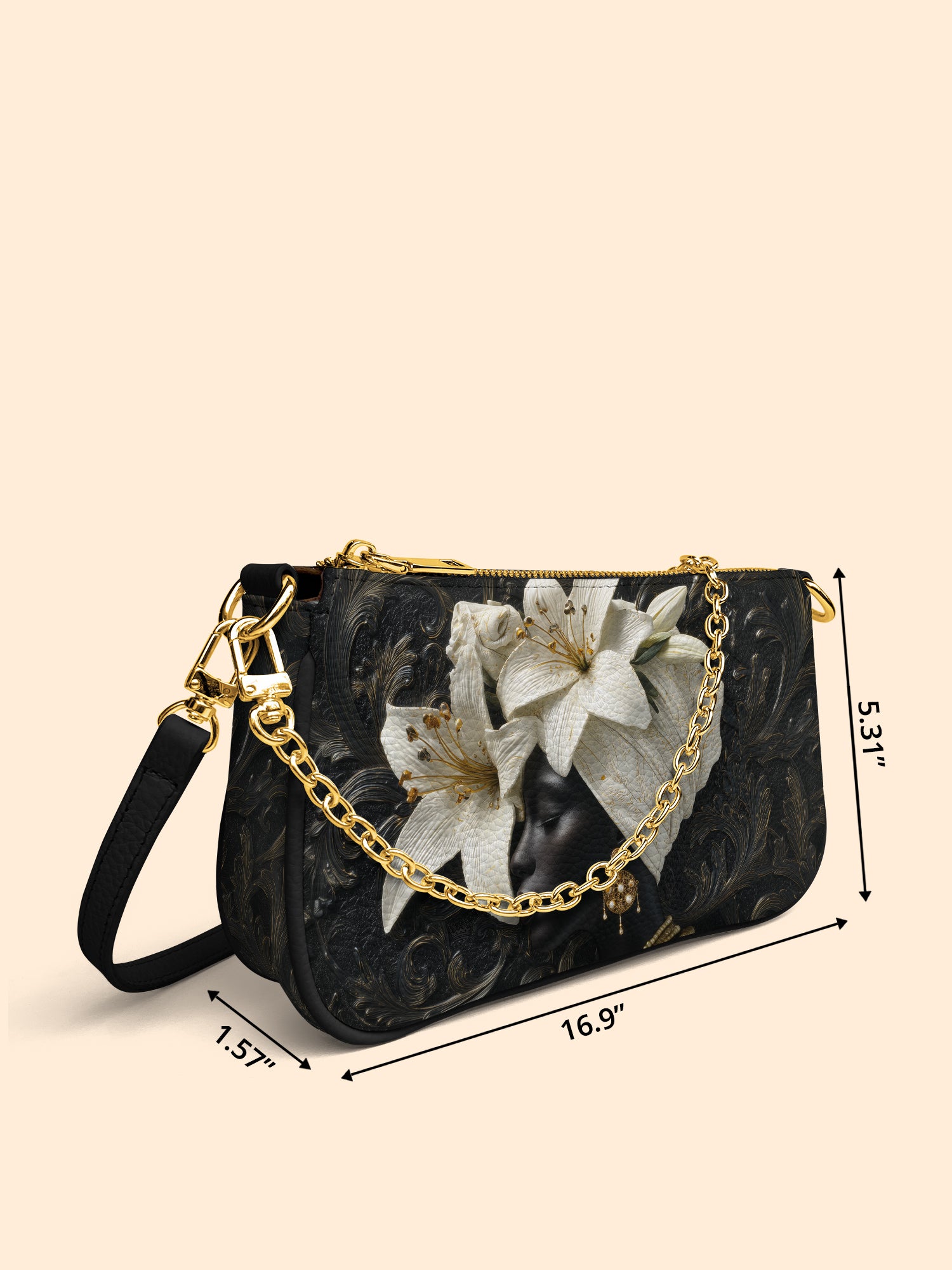 Ivory Lily Goddess Classic Zip Pochette QR0XD342