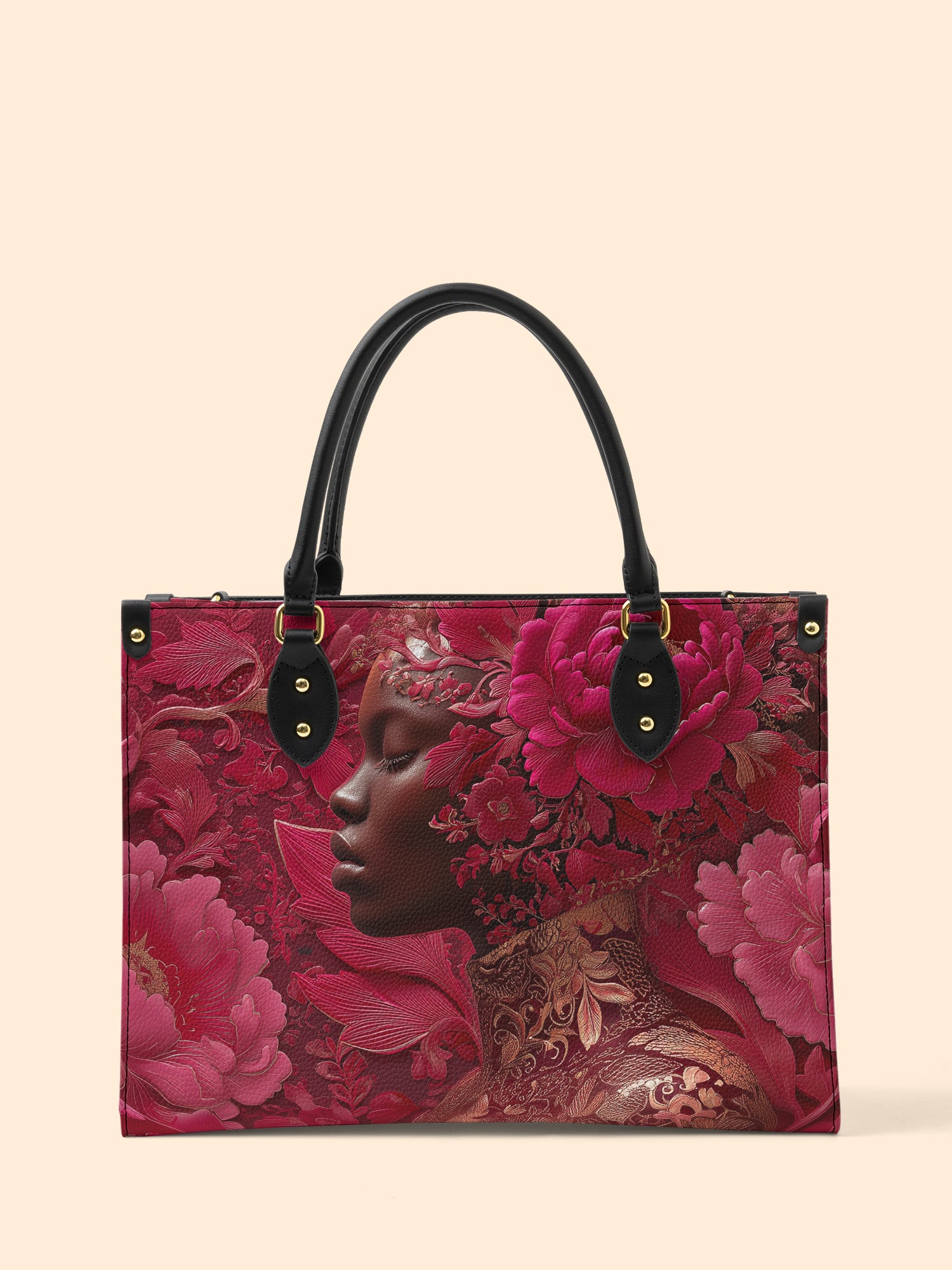 Peony Queen Premium Leather Handbag QR0HH129