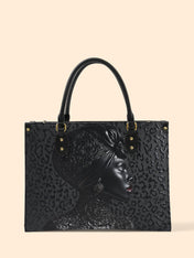 AfroGloss Leopard Premium Leather Handbag QR0XD463