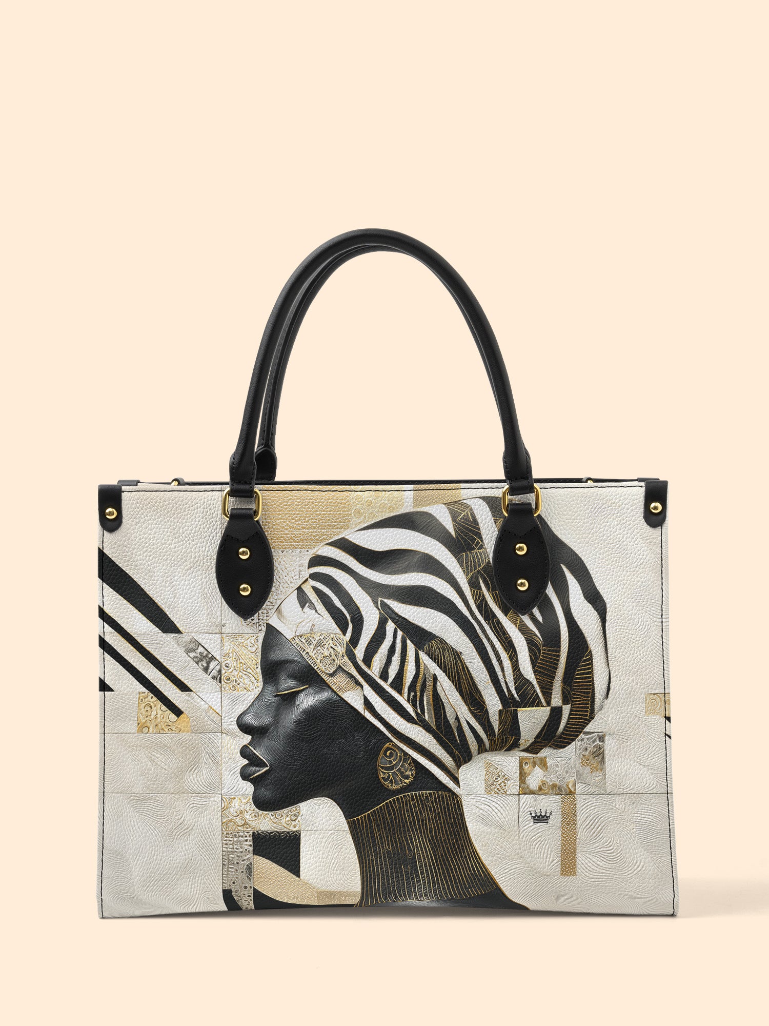 Symphony In Stripes Premium Leather Handbag QR0TV128