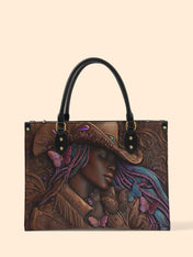 Purple Crown Premium Leather Handbag QR0TD227