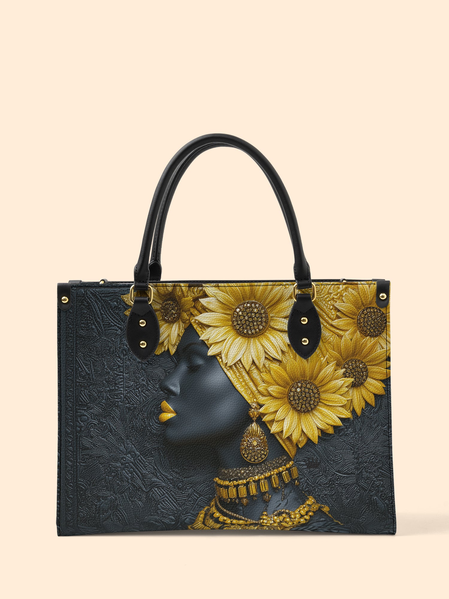 Sunflower Majesty Premium Leather Handbag QR0XD336