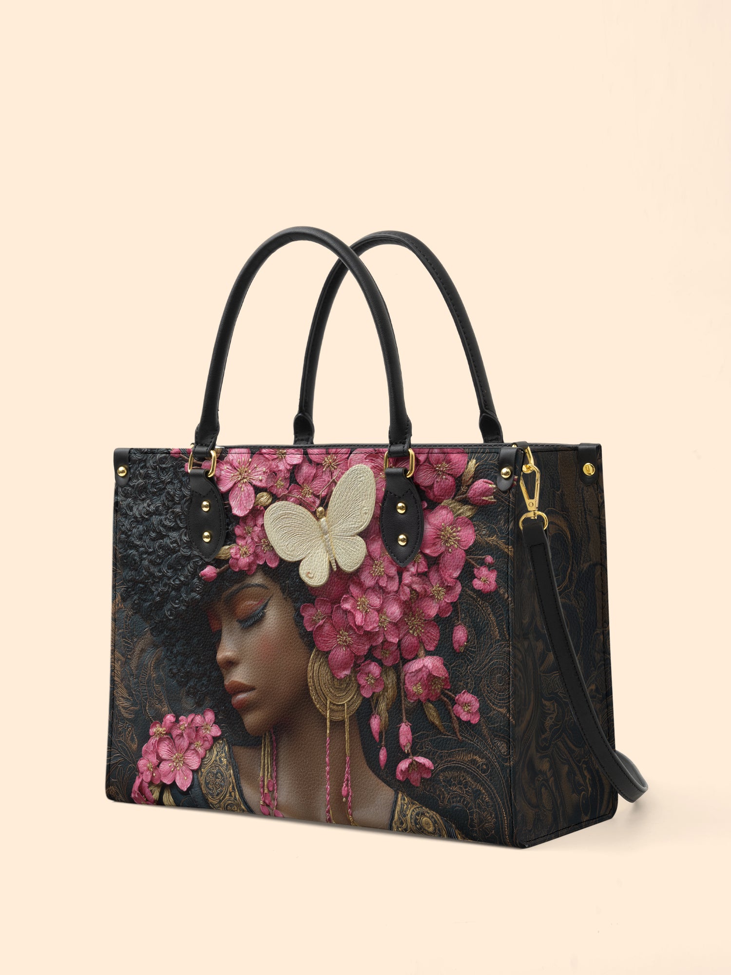 Blossom Queen Premium Leather Handbag QR0HH056