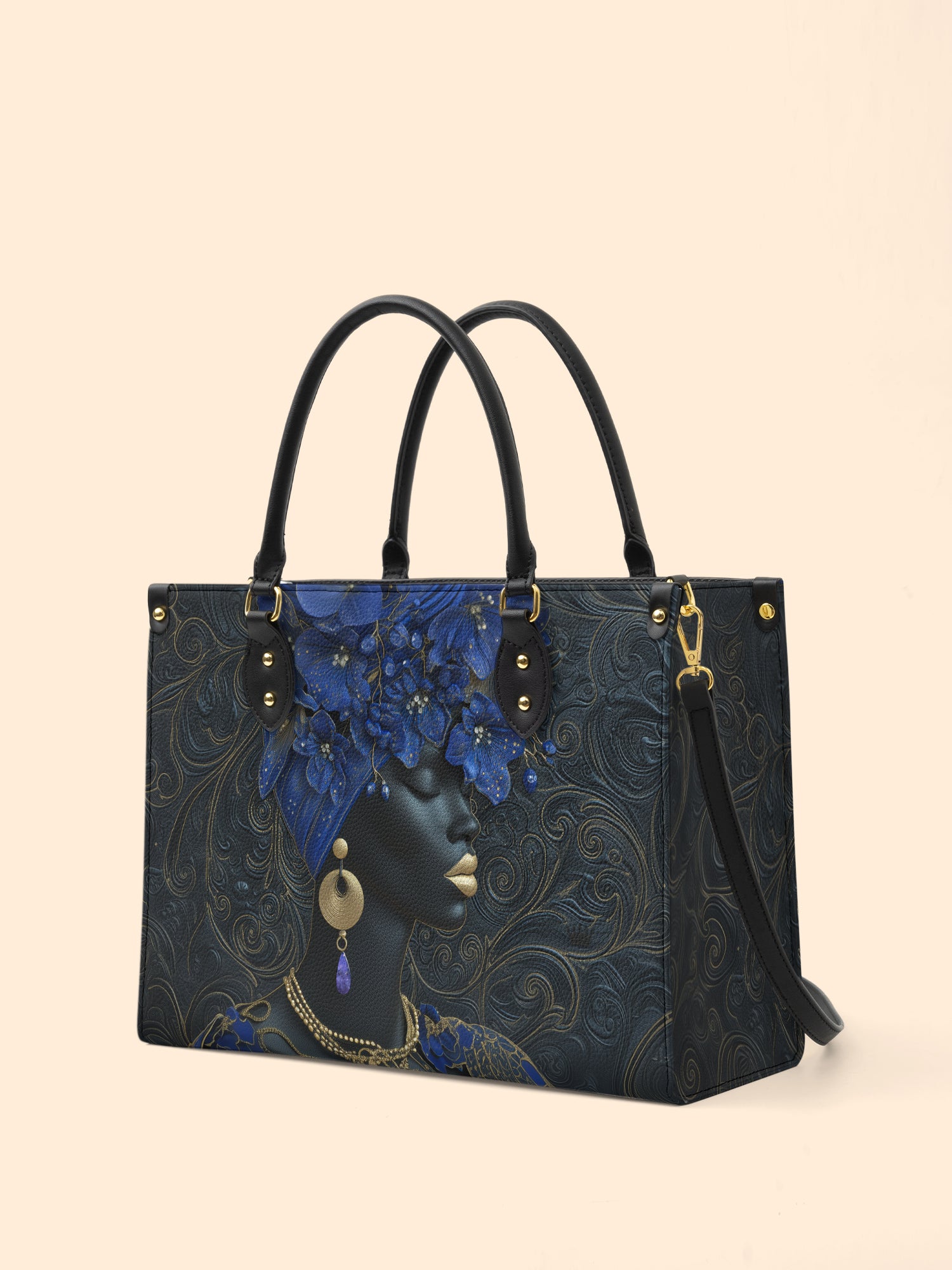 Bluebonnet Moon Empress Premium Leather Handbag QR0XD331
