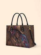Purple Crown Premium Leather Handbag QR0TD227