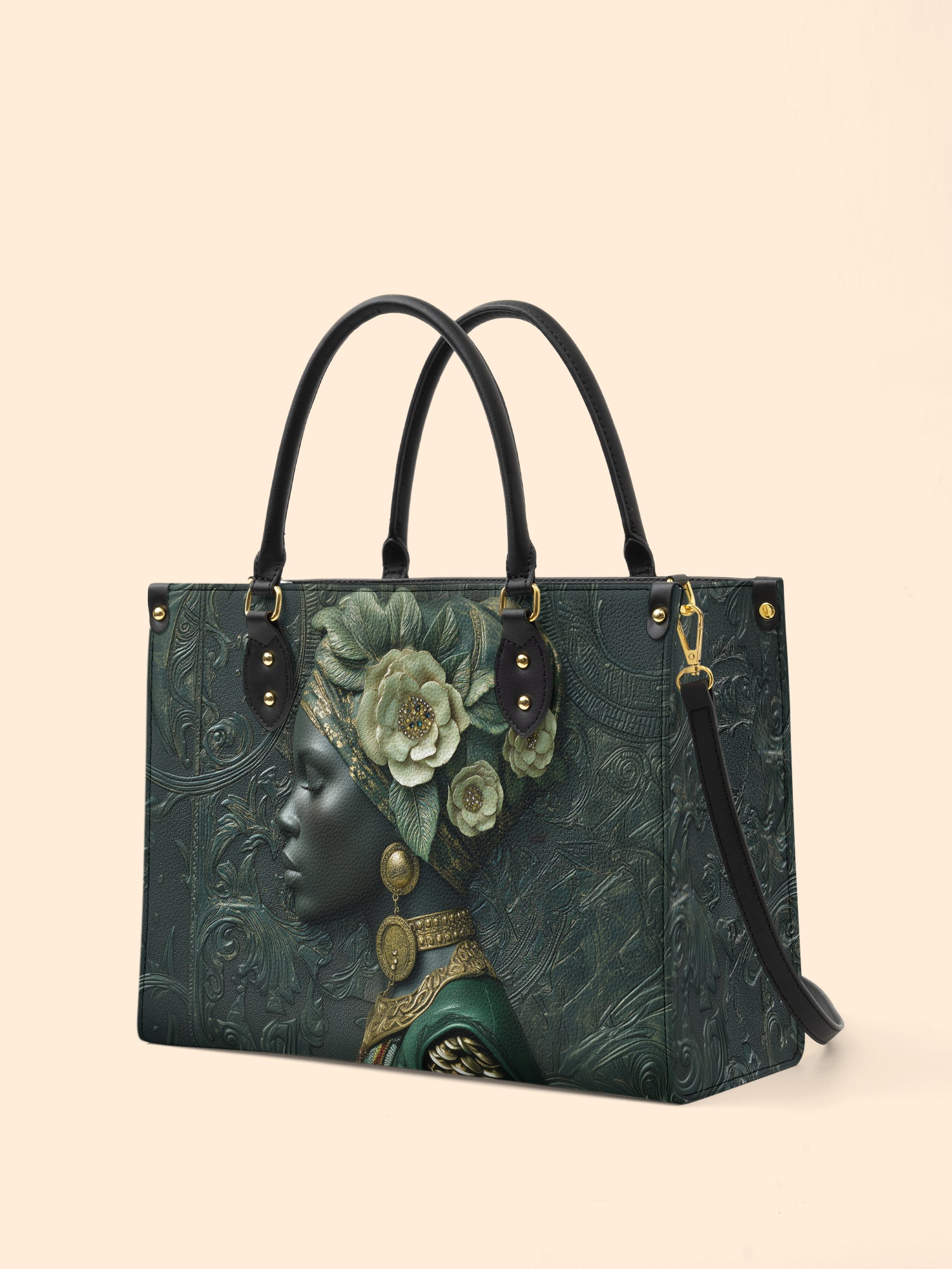 Emerald Cherokee Rose Premium Leather Handbag QR0XD333