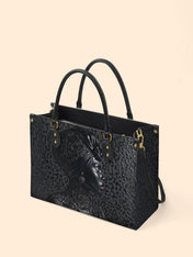 AfroGloss Leopard Premium Leather Handbag QR0XD463