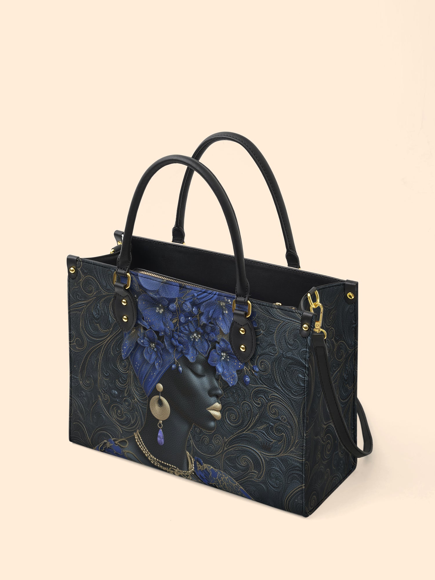 Bluebonnet Moon Empress Premium Leather Handbag QR0XD331