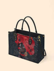Crimson Poppy Crown Premium Leather Handbag QR0XD332