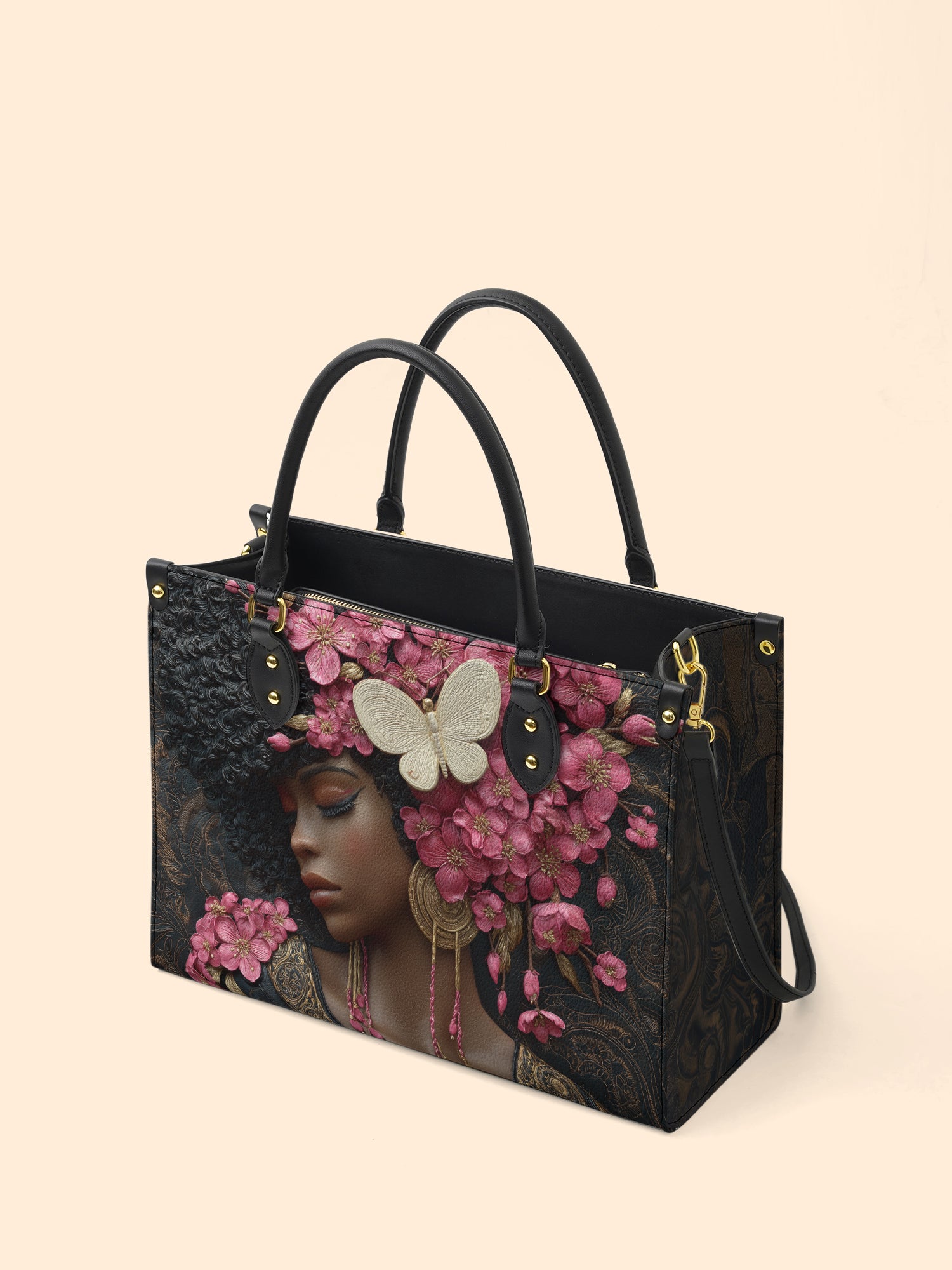 Blossom Queen Premium Leather Handbag QR0HH056