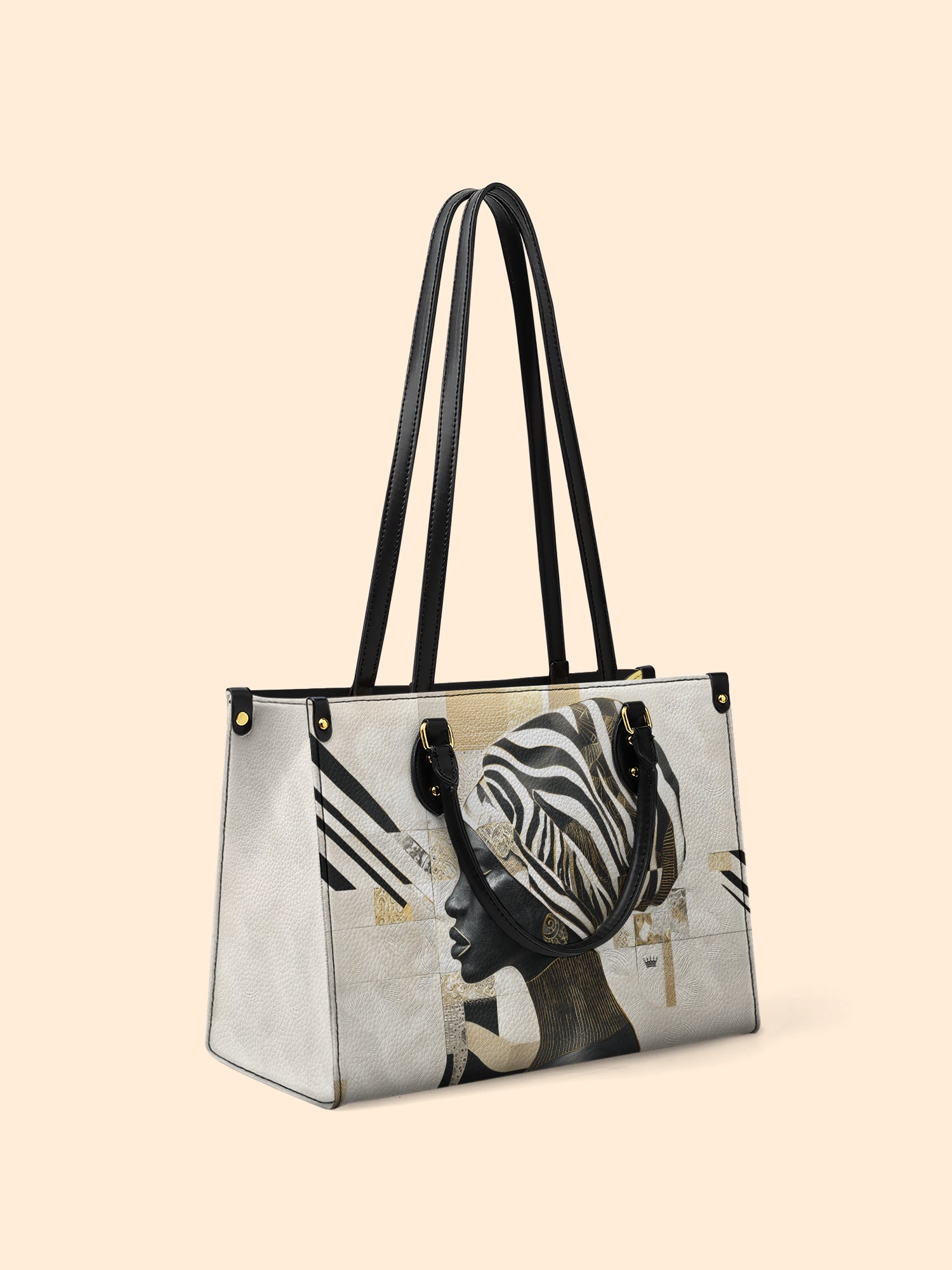 Symphony In Stripes Premium Leather Handbag QR0TV128