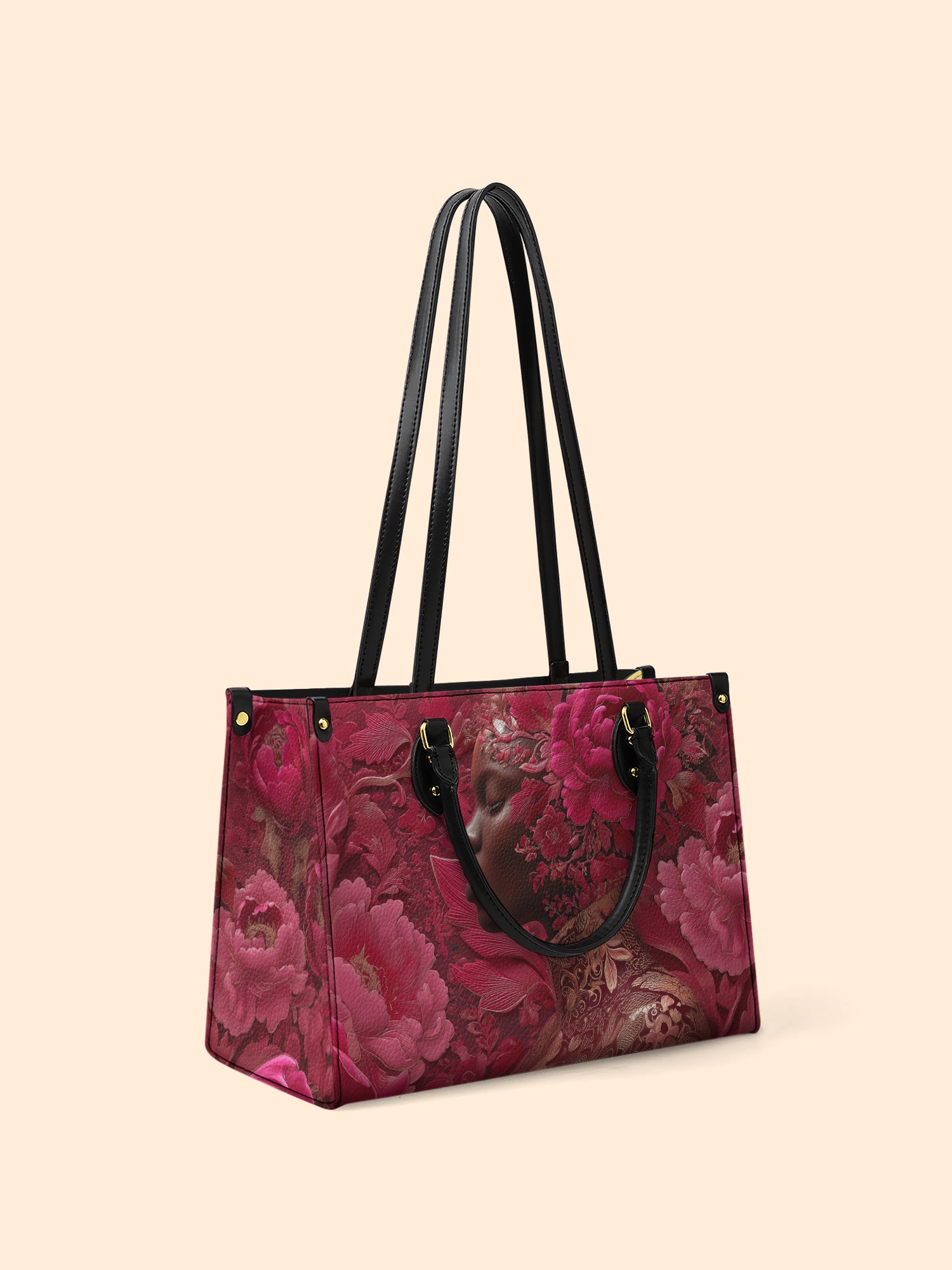 Peony Queen Premium Leather Handbag QR0HH129