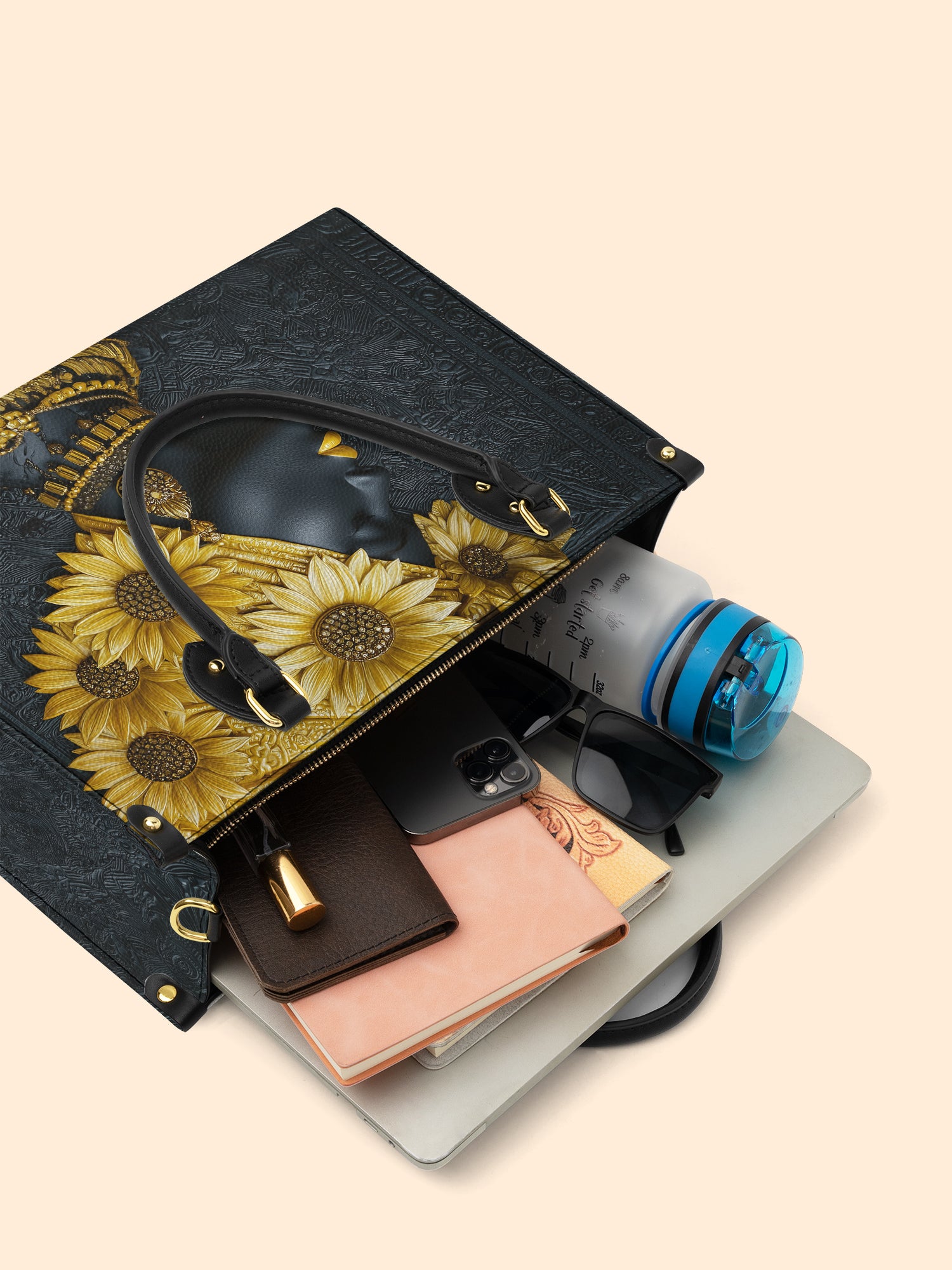Sunflower Majesty Premium Leather Handbag QR0XD336