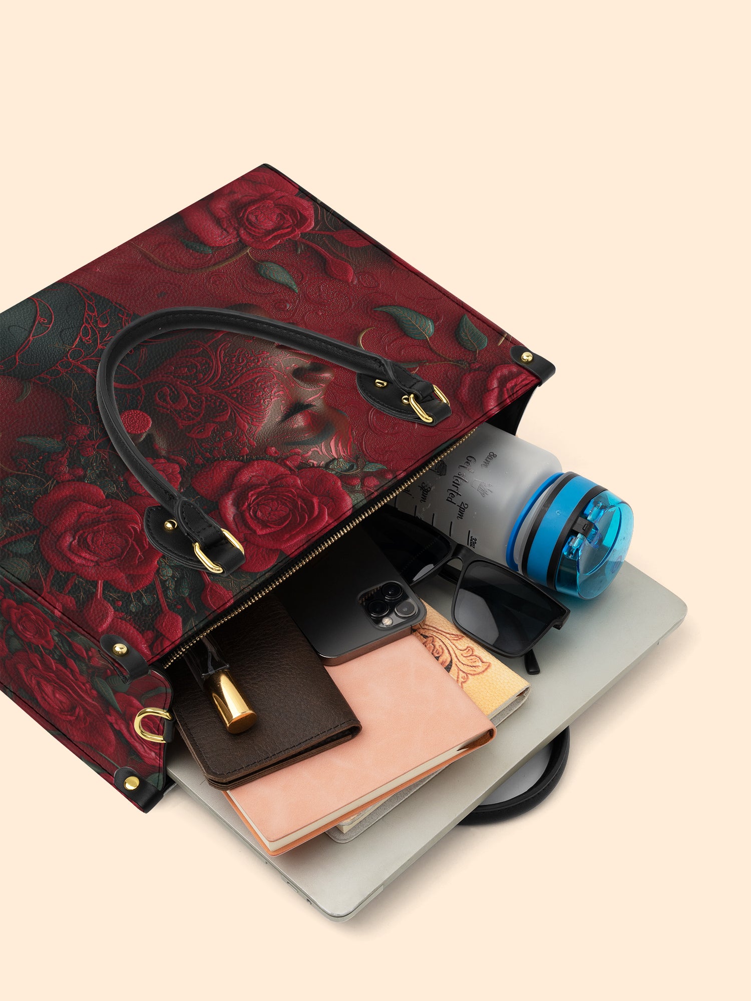 Rose Passion Premium Leather Handbag QR0HH130
