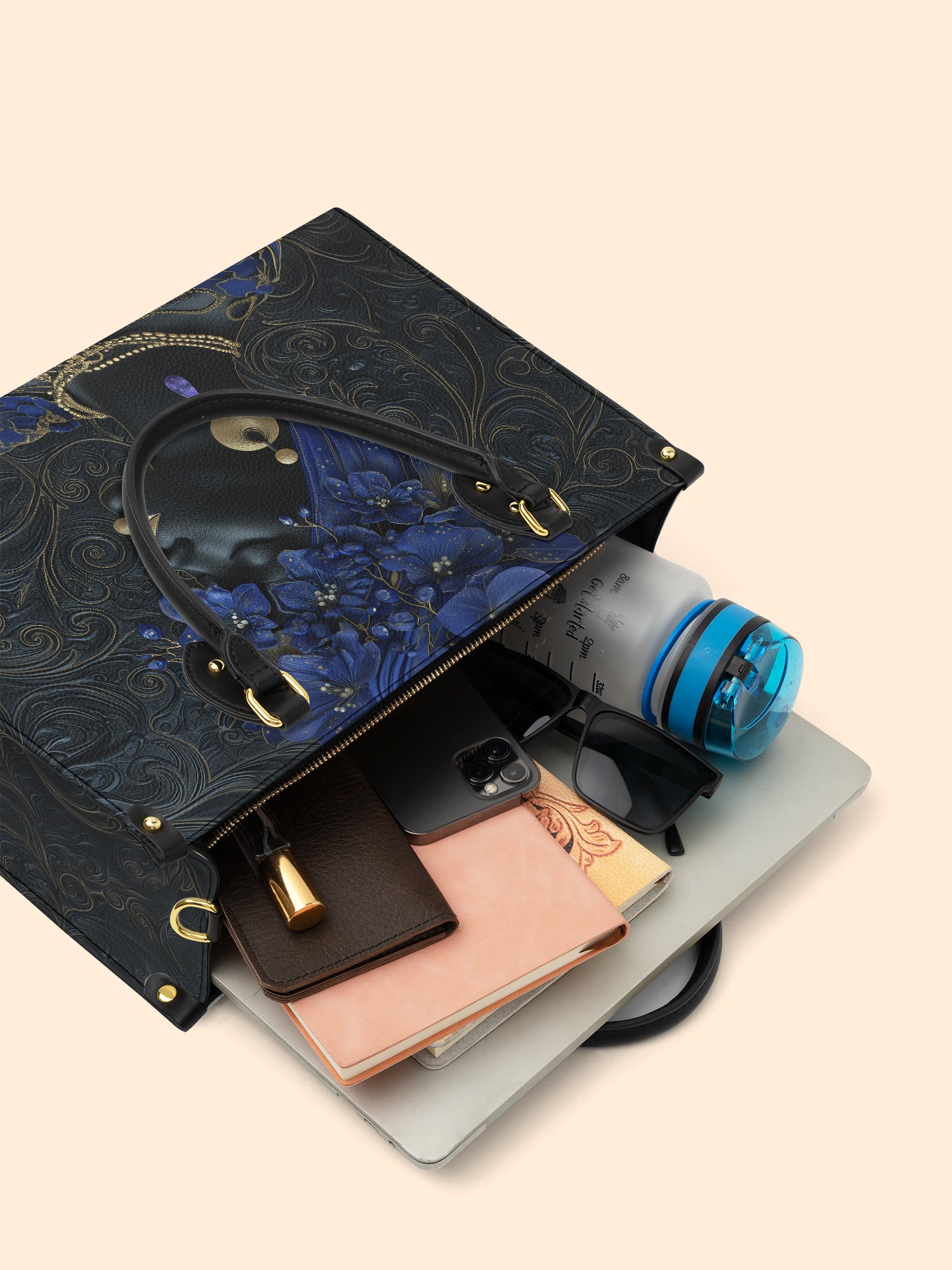 Bluebonnet Moon Empress Premium Leather Handbag QR0XD331