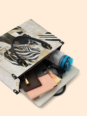 Symphony In Stripes Premium Leather Handbag QR0TV128