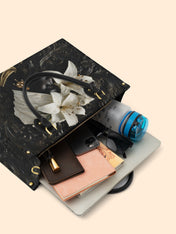 Ivory Lily Goddess Premium Leather Handbag QR0XD334