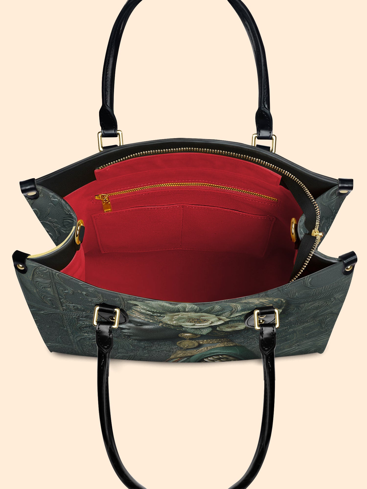 Emerald Cherokee Rose Premium Leather Handbag QR0XD333