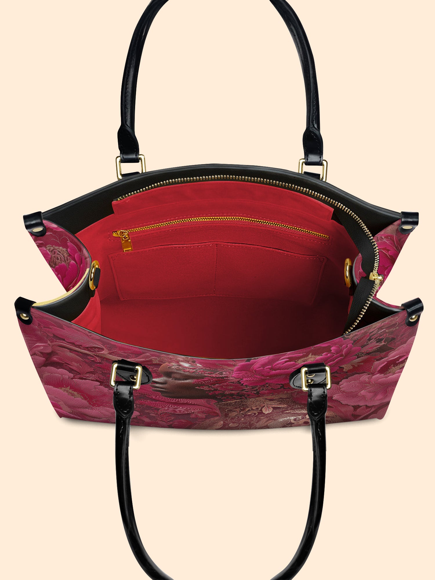 Peony Queen Premium Leather Handbag QR0HH129