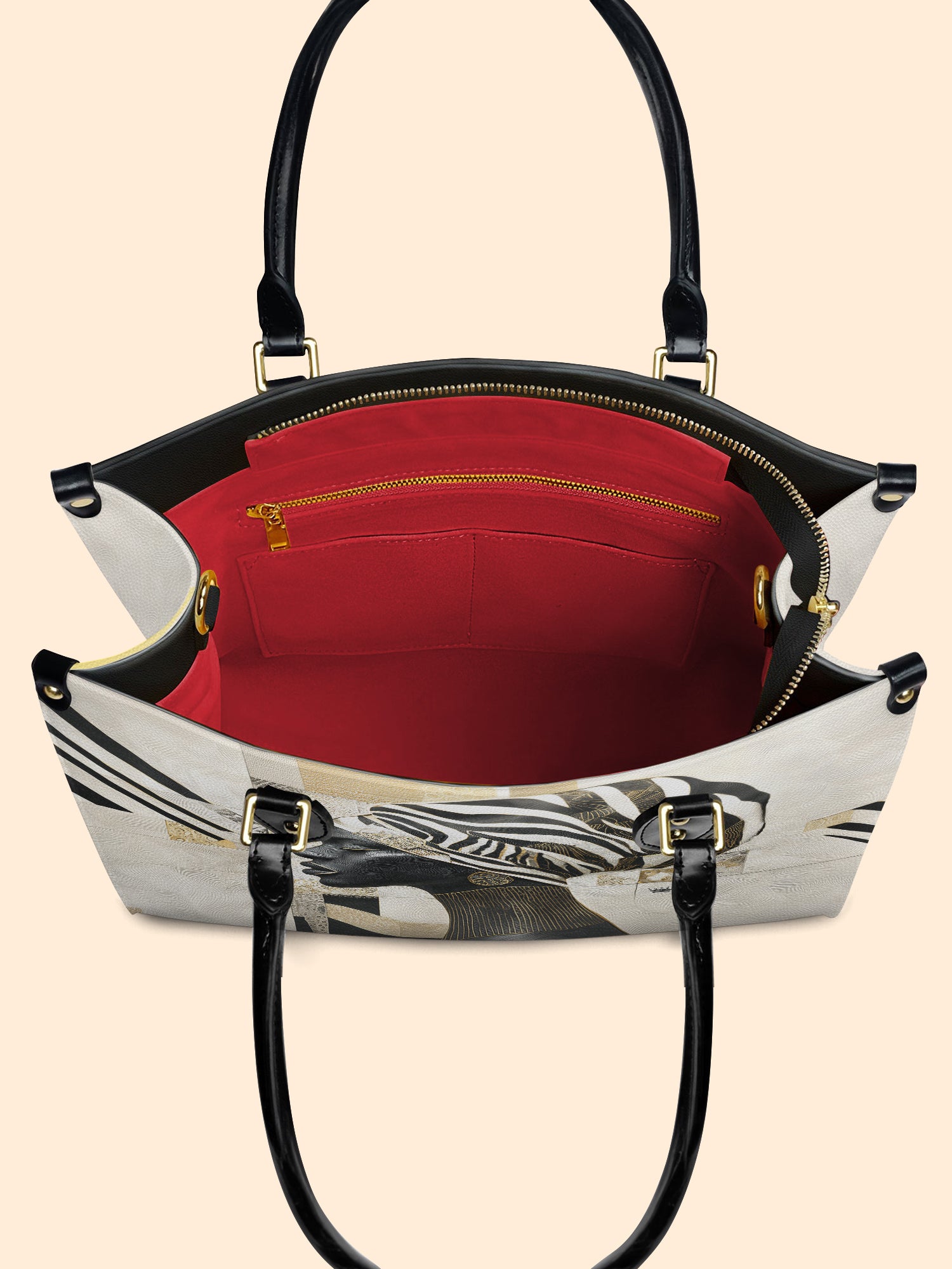 Symphony In Stripes Premium Leather Handbag QR0TV128