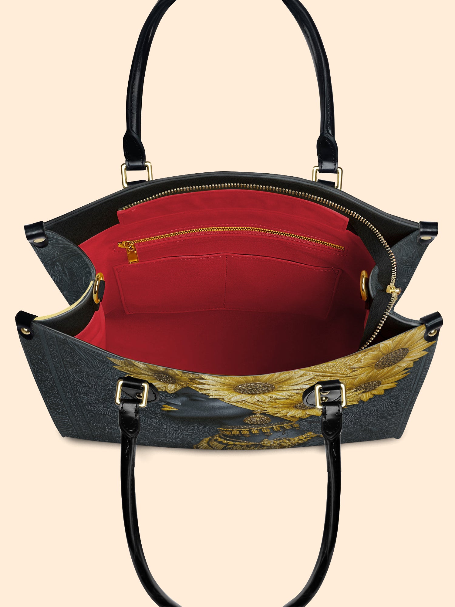Sunflower Majesty Premium Leather Handbag QR0XD336