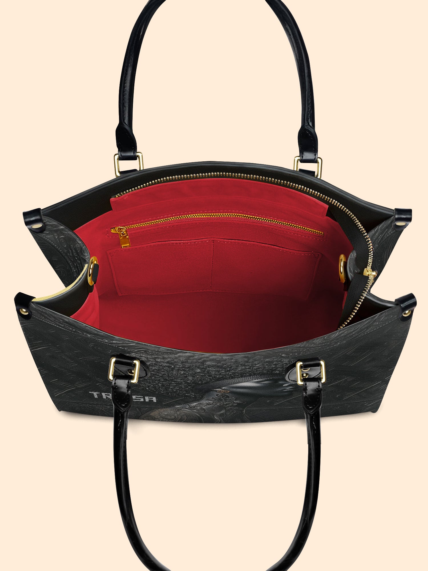 Crowned In Onyx Premium Leather Handbag