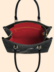 Crowned In Onyx Premium Leather Handbag