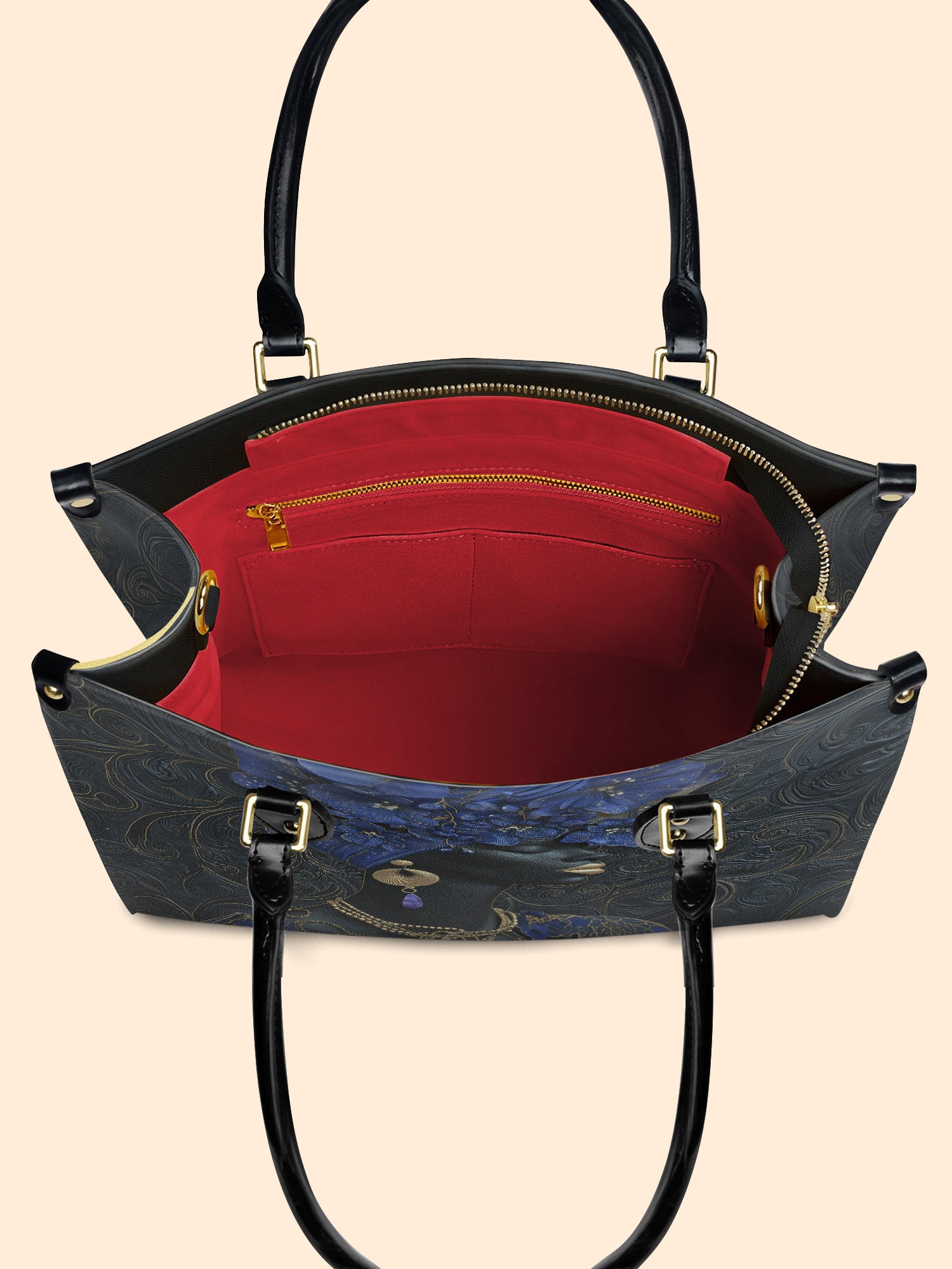 Bluebonnet Moon Empress Premium Leather Handbag QR0XD331