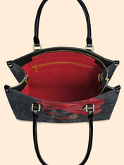 Crimson Poppy Crown Premium Leather Handbag QR0XD332