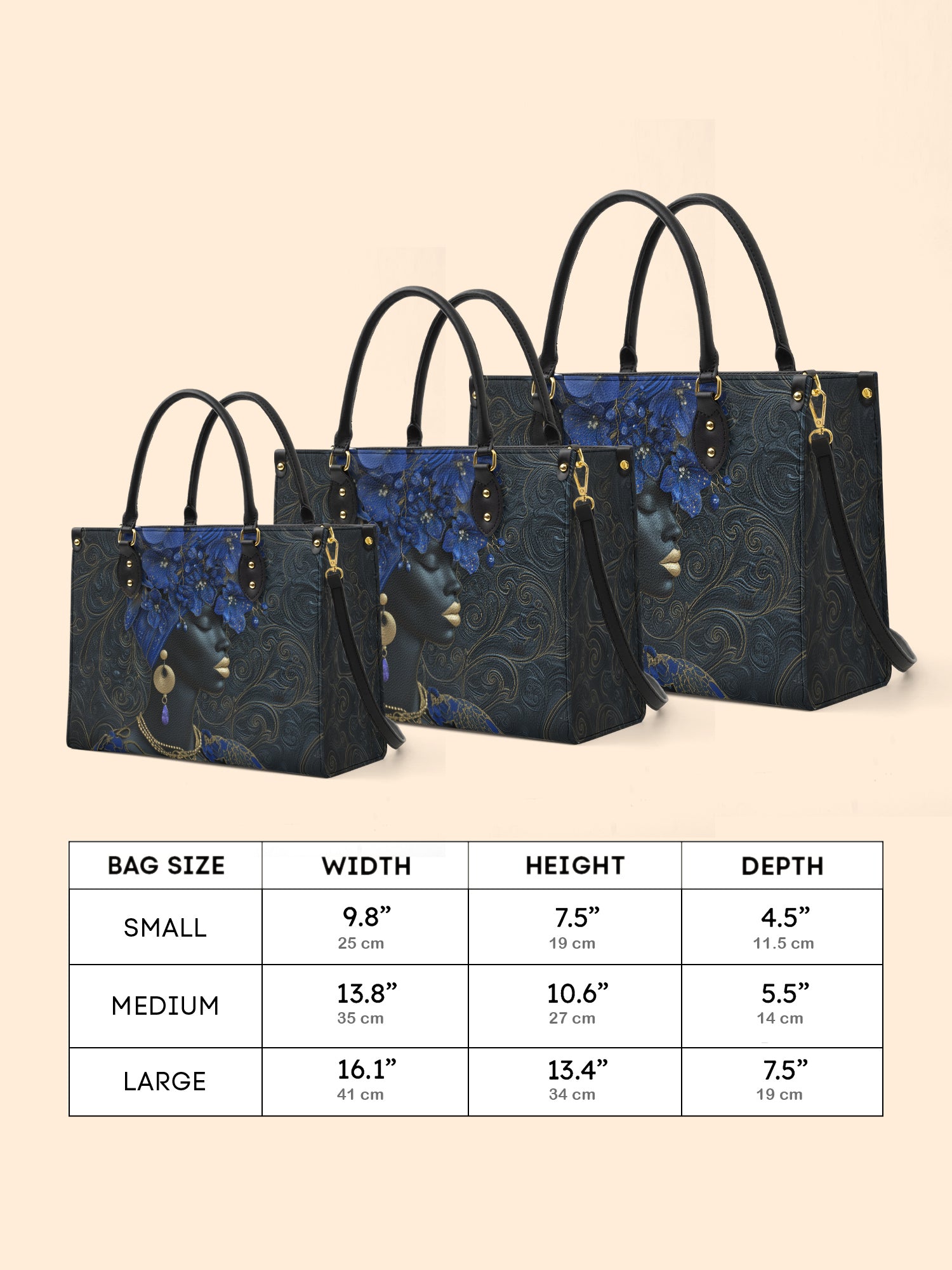 Bluebonnet Moon Empress Premium Leather Handbag QR0XD331