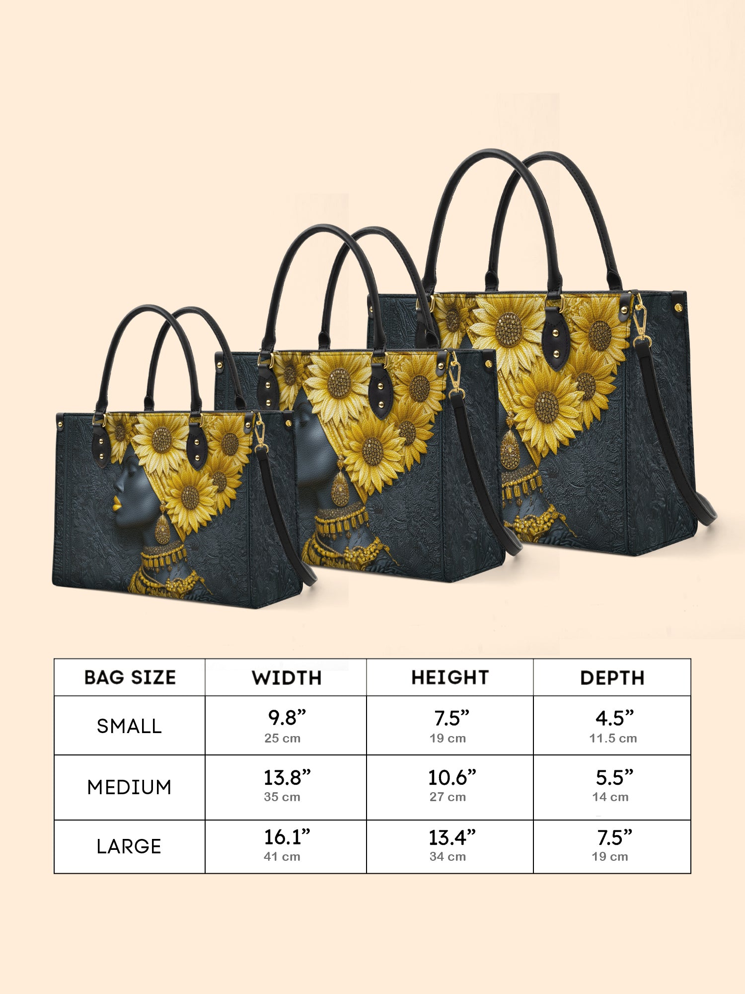 Sunflower Majesty Premium Leather Handbag QR0XD336