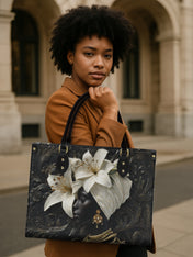 Ivory Lily Goddess Premium Leather Handbag QR0XD334