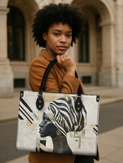 Symphony In Stripes Premium Leather Handbag QR0TV128