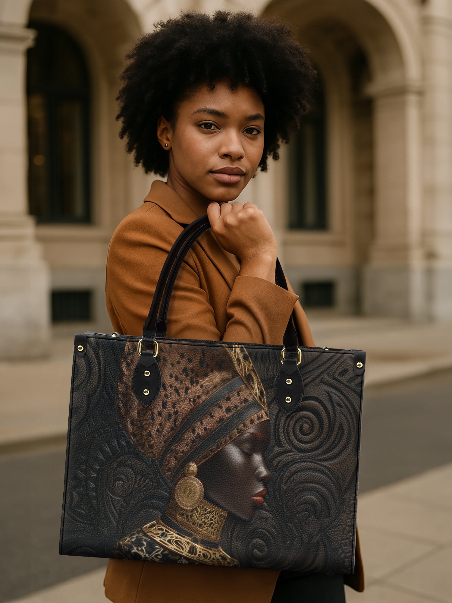 Ancestral Weave Premium Leather Handbag QR0XD453