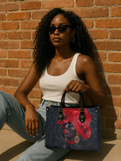 Crimson Poppy Crown Premium Leather Handbag QR0XD332