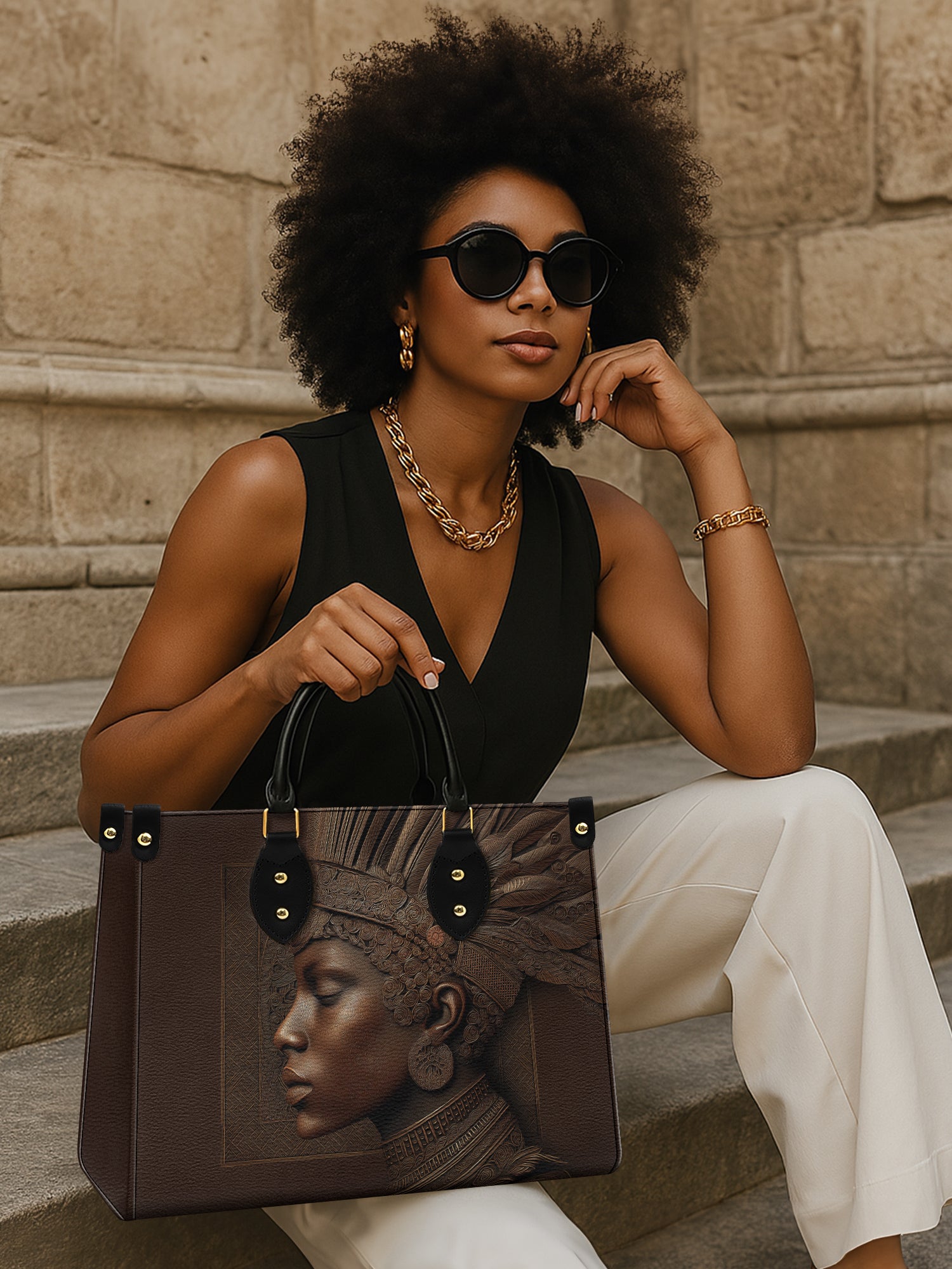 Back To Africa Premium Leather Handbag QR0XD411